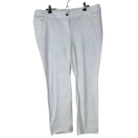 The Nines Hatch White Maternity Elastic Cotton Capri Pants Size 8 - Picture 1 of 5